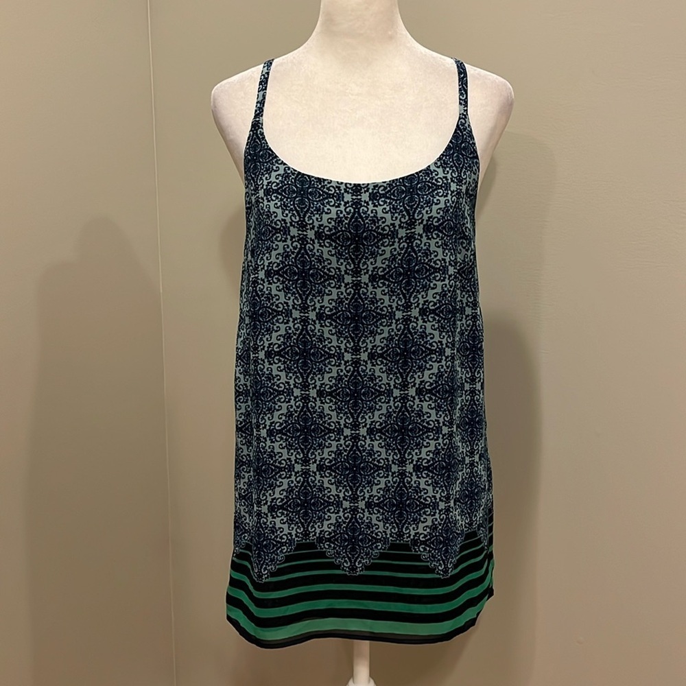 Cabi Blue Green Sleeveless Tank Top Blouse